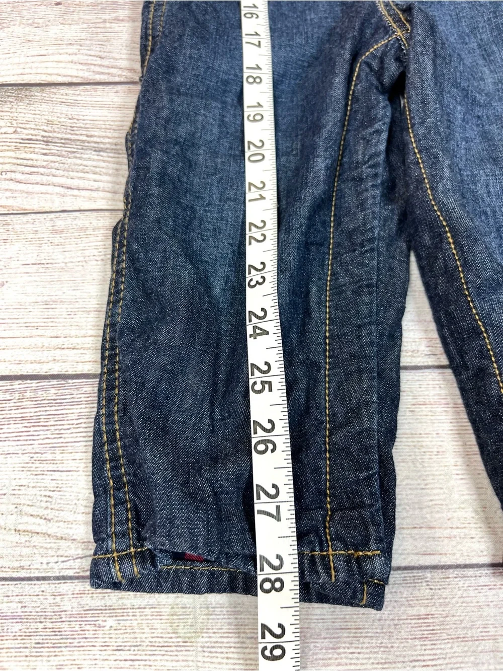 Oshkosh B'Gosh Denim Bib Overalls Vestbak Button Up Snaps Flannel Size 24 Months